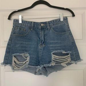 Denim High Waisted Cut-Off Shorts